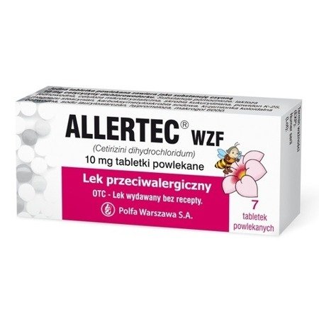 Allertec WZF 10 mg. - na objawy alergii, 7 tabletek.