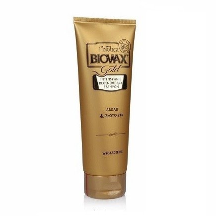 Biovax Glamour GOLD - SZAMPON intensywnie regenerujący do włosów z 24-karatowym złotem i olejkiem arganowym, 200 ml.