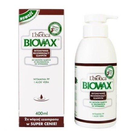 Biovax - SZAMPON intensywnie regenerująca do włosów słabych ze skłonnością do wypadania. opakowanie 400 ml.