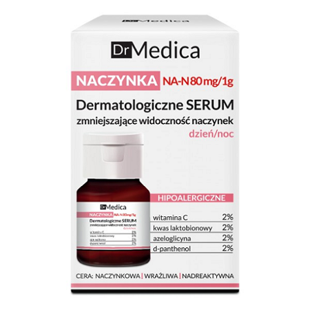 Dr Medica - NACZYNKA - Dermatologicze SERUM zmniejszające widoczność naczynek, dzień/noc, 30 ml. Bielenda