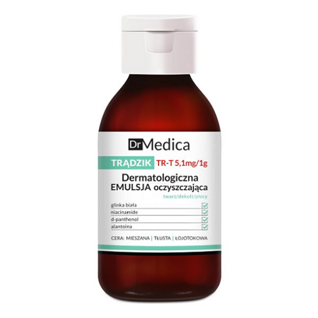 Dr Medica - TRĄDZIK - Dermatologiczna EMULSJA Oczyszczająca twarz, dekolt, plecy, 250 g. Bielenda